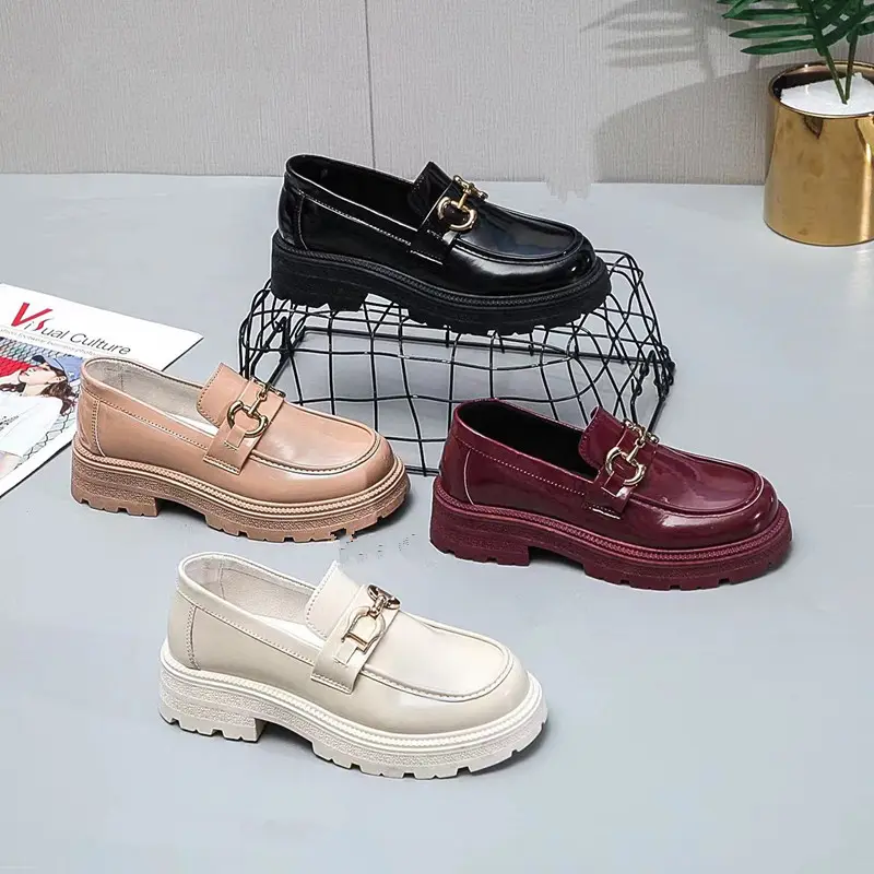 Classic Genuine PU Penny Loafers Driving Office Loafers Flat Casual Boat Women Shoes