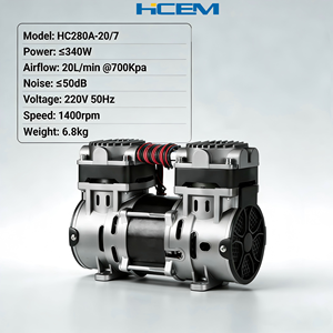 Cabezal de Bomba de Compresor de Aire de Pistón sin Aceite HC280A, 20L/min, 700Kpa, Portátil, Motor de 340W para Equipo Médico Dental - Product Image 2