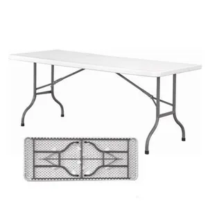 Table pliante d'extérieur en plastique de 6 pieds pour banquet, pique-nique, camping, table et chaise pliantes pour événements