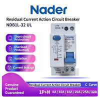 Disjoncteur différentiel Nader NDB1L-32 UL RCCB 1P+N 6-32A Courbe C AC240V pour bâtiments civils Distribution basse tension
