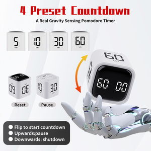 Đa chức năng trọng lực Cube cảm biến nhà trực quan hẹn giờ Kid nghiên cứu rung Pomodoro hẹn giờ 4 mặt cơ khí đồng hồ đếm ngược - Product Image 5