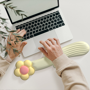 แผ่นรองเมาส์รูปดอกไม้น่ารักแบบพกพาพร้อมที่รองข้อมือสำหรับคีย์บอร์ด ชุดรองรับข้อมือตามหลักสรีรศาสตร์สำหรับคอมพิวเตอร์ - Product Image 2