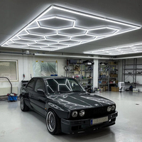 Plafonnier hexagonal LED lumineux avec design en nid d'abeille pour salon, garage et bureau - Étanche