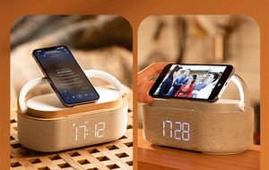 Al Por Mayor Reloj Despertador Digital Altavoz Con Cargador Inalámbrico, Lámpara De Mesa Luz Nocturna LED Para Dormitorio Hogar - Product Image 4