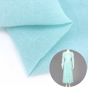 100% poliestere 50gsm leggero stropicciato in chiffon georgette tessuto crinkle crêpe per 2024 indumento