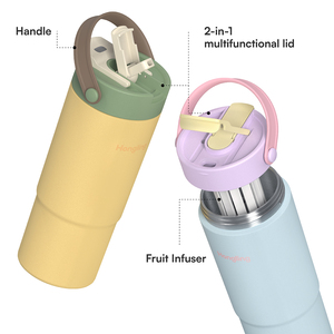 Hong Ling 304 in acciaio inox aspirapolvere 22oz metallo doppia parete isolante per bevande Tumbler con infusore di frutta sul coperchio - Product Image 2