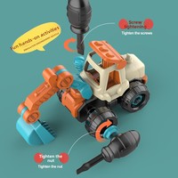 Ensemble de jouets de camions d'ingénierie à assembler soi-même pour enfants, 4 pièces, excavatrice, tournevis, véhicule de démontage réaliste, Morandi EN71 CPC, cadeau