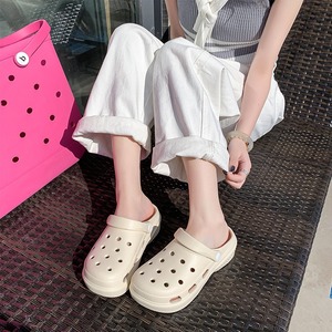 Women's Closed Toe <b>Clogs</b> Thick Sole Height Increasing EVA Outsole Plastic Upper PVC Lining Summer <b>Slippers</b> Vietnam Made - Product Image 3