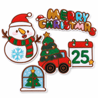 Fabricant de patchs de Noël personnalisés, appliques brodées pour les fêtes, designs variés pour vestes, sacs, chapeaux, vêtements, vente en gros