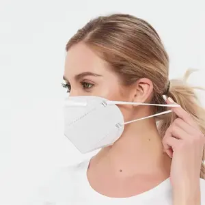 Blanc Confortable Respirant 5 Plis Poussière Boucle D'oreille KN95 Masque Respirateur 3D