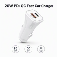 Cargador de Coche USB C al por Mayor, Adaptador Mini de Doble Puerto QC3.0 PD 20W Tipo-C, Cargador Rápido para Teléfono Móvil