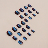 Lot de 24 faux ongles carrés courts Aurora Beauty à presser, vente en gros en vrac, styles personnalisés disponibles, directement de l'usine