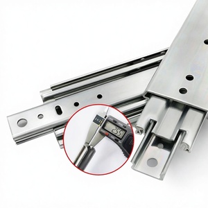 76mm Wide Heavy-Duty Industrial Load-Bearing Cold Rolled Steel <b>Slide</b> Rail Thickened Three-Section <b>Drawer</b> Guide Rail 200kg+ for - Product Image 4