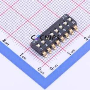 DSIC08LSGET DIP Switch SMD-16P,6x20.3mm Switch Single Pole Single Throw 8 2.54mm 25mA - Product Image 1