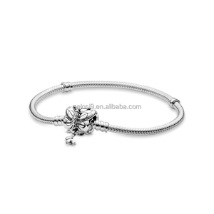 Pulsera Original para Mujer, Joyería, Regalo <span class=keywords><strong>de</strong></span> Cumpleaños, 100% <span class=keywords><strong>Plata</strong></span> <span class=keywords><strong>de</strong></span> <span class=keywords><strong>Ley</strong></span> S925, Alta Calidad, Brazalete con Dijes Clásicos <span class=keywords><strong>de</strong></span> Dora - Product Image 5