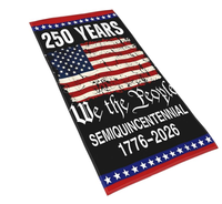 Serviette de plage personnalisée avec logo, motif drapeau USA 250e anniversaire de l'indépendance 1776-2026, sans sable