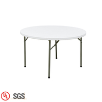 Table pliante portable ronde en plastique bon marché table pliante de mariage en plein air pour banquet de 8 personnes