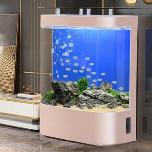 Vente en Gros Nouveau Design Grand <span class=keywords><strong>Aquarium</strong></span> Courbé pour Poissons Rouges de Salon en Verre Mural au Sol Réservoir à Poissons Écologique - Product Image 6