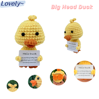 Vente chaude Crochet positif canard peluche grosse tête et corps jaune câlin tricot doux fil canard poupée cadeau