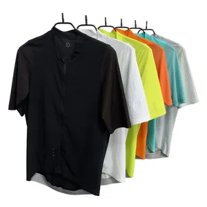 Custom Heren Fietsshirt Fabrieksprijs Ademend Lichtgewicht Blanco Gekleurd Sneldrogende Zak Fiets Jersey Shirt