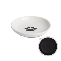 Bol de nourriture antidérapant pour chat et chien avec fond en silicone Matériau en porcelaine Motif solide Style d'amour