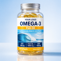 Gélules d'huile de poisson Oméga 3 1000mg EPA DHA Santé cardiaque, cérébrale et articulaire Complément alimentaire OEM ODM