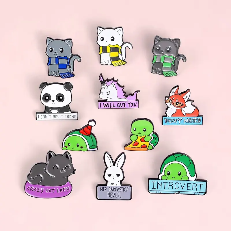 Phim Hoạt Hình Động Vật Men Pins Panda Cát Rùa Fox Rabbit Trâm Cài Giày Quần Áo Ve Áo Pin Phù Hiệu Vui Zoo Jewelry Gift Cho Kid