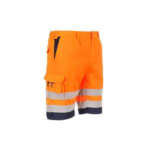 PORTWEST - L043ONRS Pantalones cortos de polialgodón ligeros de alta visibilidad Naranja/Azul marino-EAN 5036108383450 ROPA DE TRABAJO DE LA HI-VIS - Product Image 1