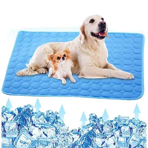 Indoor and Outdoor Ice Silk Foldable and Washable Summer Self-Cooling Cushion Pet Dog Cooling Mat Pad For Dogs Cats Cool