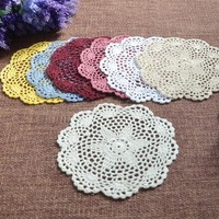 Meilleures ventes : Sous-verre décoratif ajouré en crochet, fait main, fabriqué à Yiwu, qualité export, support de plat ajouré