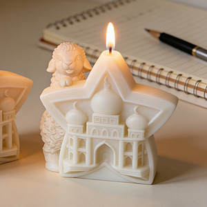 Moule à bougie aromatique YS style moyen-oriental, motif petite brebis et étoile, moule créatif en plâtre pour maison et gâteau en forme d'étoile à cinq branches - Product Image 6