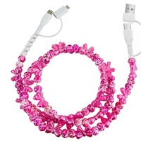 Câble USB de charge rapide perlé avec perles et nœuds 2026, mâle-femelle, en cuivre