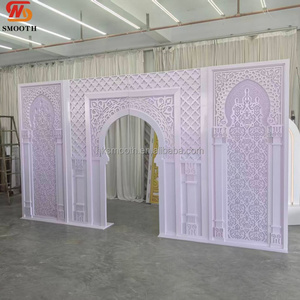SMOOTH Luxury Islamic Hollow Backdrop <b>Wedding</b> Decor Aesthetic PVC Carved <b>Arched</b> Background Panel For <b>Wedding</b> Stage Backdrop - Product Image 4