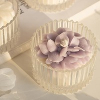 Bougie parfumée à la marguerite en cire de soja écologique faite à la main, logo personnalisé, design floral 3D, pour mariage, demoiselle d'honneur, Noël, Nouvel An