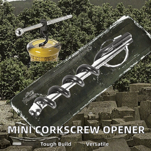 פרמיה בקבוק יין אדום רב תכליתיים נירוסטה מיני טבעת חיצונית טבעת מפתח קורקבורג - Product Image 2