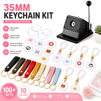 Kit de porte-clés en perles acryliques avec breloques personnalisées pour la décoration de sacs à main, cadeaux de boutique, artisanat, machine à fabriquer des boutons