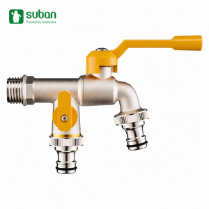 <span class=keywords><strong>Robinet</strong></span> d'<span class=keywords><strong>extérieur</strong></span> en laiton avec boule antigel, <span class=keywords><strong>double</strong></span> commande, pour cour et machine à laver, design moderne pour salle de bain - Product Image 1