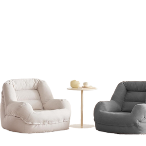 Poltrona Moderna Imbottita Sottovuoto, Sedia Singola con Schienale, Divano Pigro in Tessuto, Pouf per Soggiorno - Product Image 2