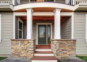 Porte extérieure préassemblée <span class=keywords><strong>en</strong></span> fibre de verre texturée <span class=keywords><strong>en</strong></span> bois d'acajou avec côté <span class=keywords><strong>en</strong></span> verre imperméable pour entrée - Product Image 5