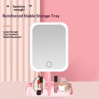 Factory Stock Aluminum Plastic Rectangular LED Portable Smart Lighted Makeup Mirror Fill Light for Female Students Beauty Use