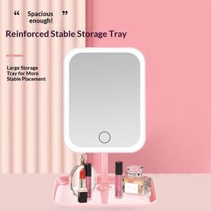 Factory Stock Aluminum Plastic <strong>Rectangular</strong> LED Portable Smart Lighted Makeup <strong>Mirror</strong> Fill Light for Female Students Beauty Use - Product Image 3