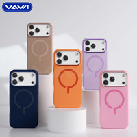 VAWI S010 Coque en silicone liquide avec cadre métallique pour objectif, vente en gros pour iPhone 17 Pro, coque magnétique en silicone pour iPhone 11~17 Pro Max