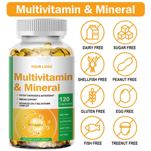 Suplemento Dietético Vegano de Vitaminas A, C, <span class=keywords><strong>B2</strong></span>, B3, B5, B6, <span class=keywords><strong>B12</strong></span>, Calcio, Hierro y Zinc, Multivitaminas y Minerales en Cápsulas para Hombres - Product Image 2