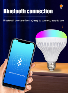 E27 Led <span class=keywords><strong>Bluetooth</strong></span> Loa âm nhạc ánh sáng bóng đèn RGB màu sắc đầy màu sắc không dây điều khiển từ xa Bóng đèn Loa thông minh bóng đèn loa siêu trầm - Product Image 5
