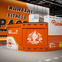 Bureau de réception commercial en métal de style industriel avec rangement pour salle de sport, restaurant, karaoké, fabriqué en Chine continentale