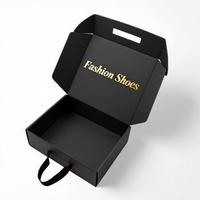 Boîte en carton de luxe avec poignée en ruban imprimé avec LOGO personnalisé nouveau design emballage cadeau d'expédition vêtements chaussures