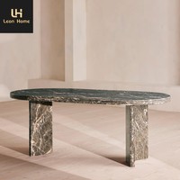 Meubles de salle à manger au design moderne et élégant, table à manger ovale en marbre, meubles de villa, projet de table à manger