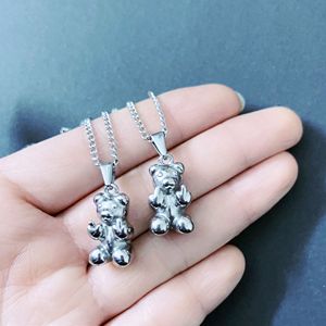 Pingente de urso vintage personalizado, pingente punk hip hop joia masculina de urso de aço inoxidável colar de 18k jóias banhadas a ouro - Product Image 2