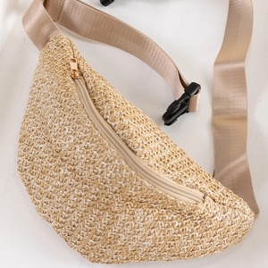 Bolsa de Cintura de Palha Artesanal Ecológica em Alta Venda, Bolsa de Praia Transversal da Moda para o Verão, Preço de Fábrica em Atacado - Product Image 2
