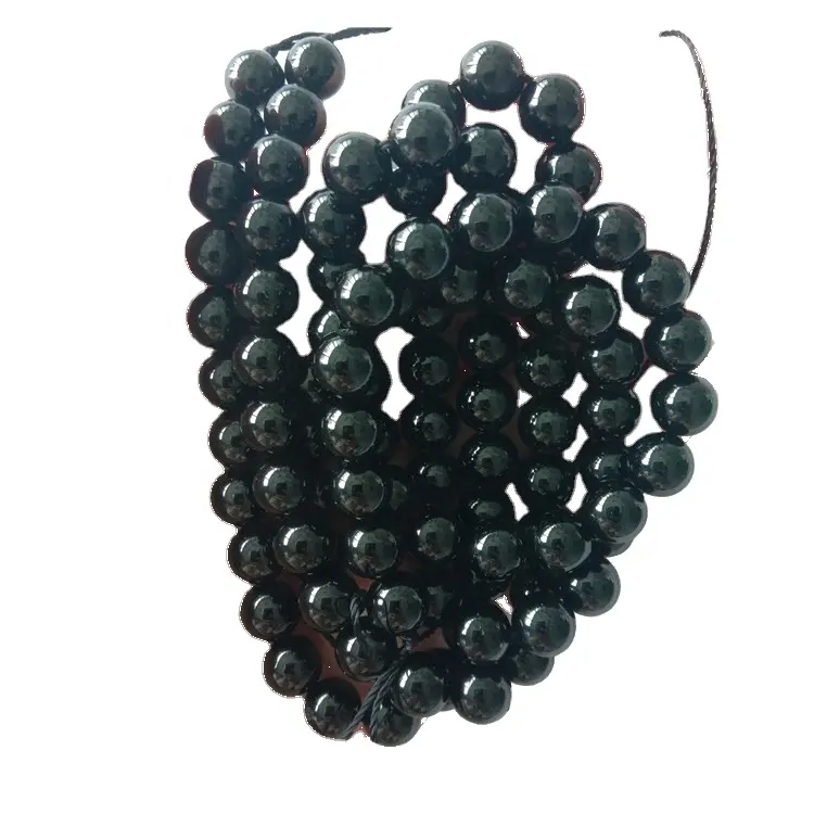 8ミリメートルNatural Black Tourmaline Gemstone Round Beads 40センチメートルFull Strand Black Tourmaline Beaded弦